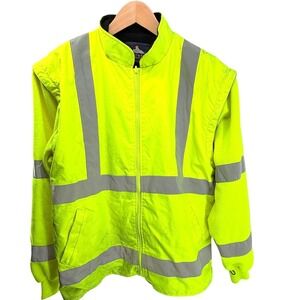 Portwest High Visibility Neon Yellow Fleece Lined Work Jacket 2XL us768